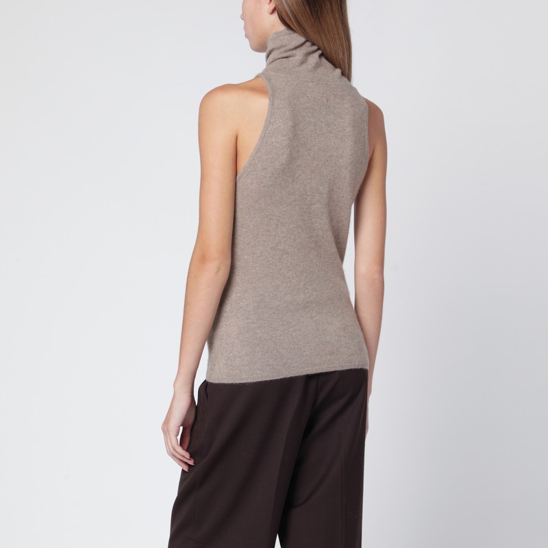 Almada Label Vida Top In Beige Organic Cashmere In Sand