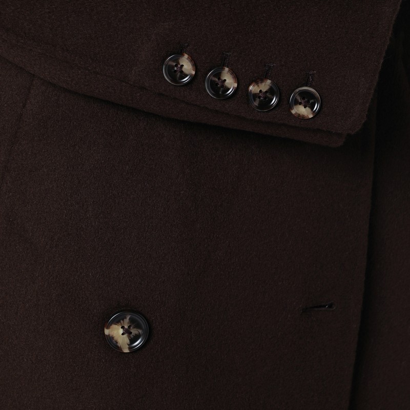 Almada Label Brown Coat In Wool And Cashmere In Brown