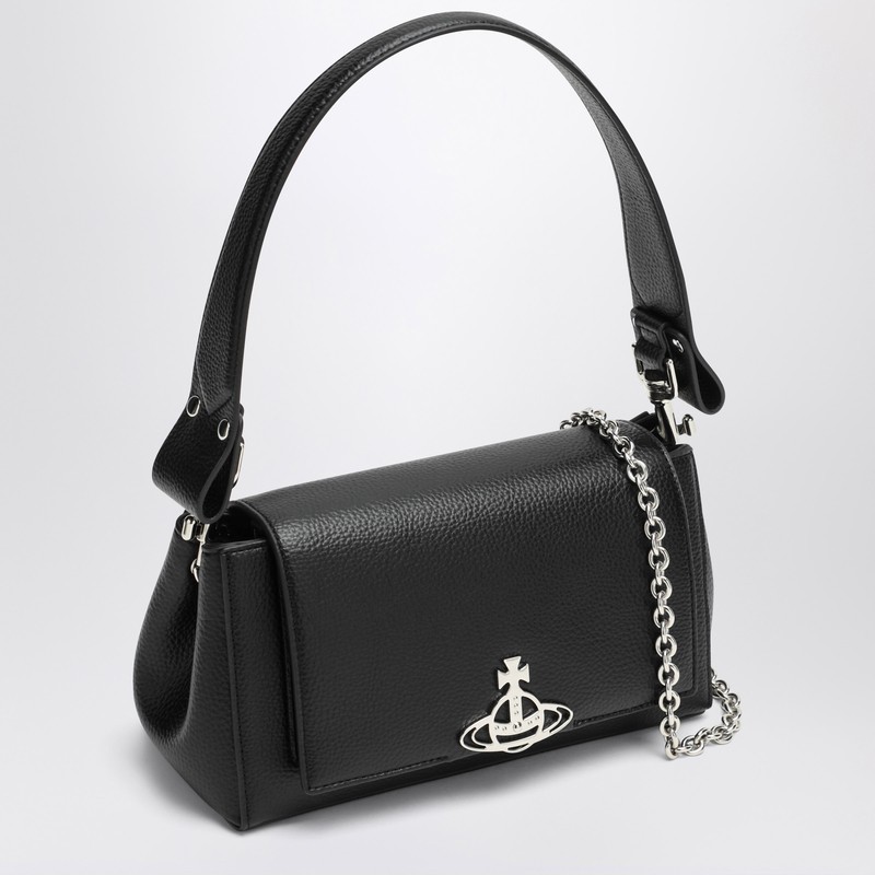 Vivienne Westwood Medium Smooth Shoulder Bag Hazel In Black