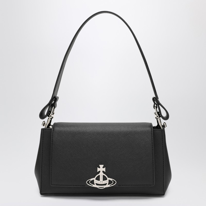 Vivienne Westwood Medium Black Smooth Shoulder Bag Hazel In Gray