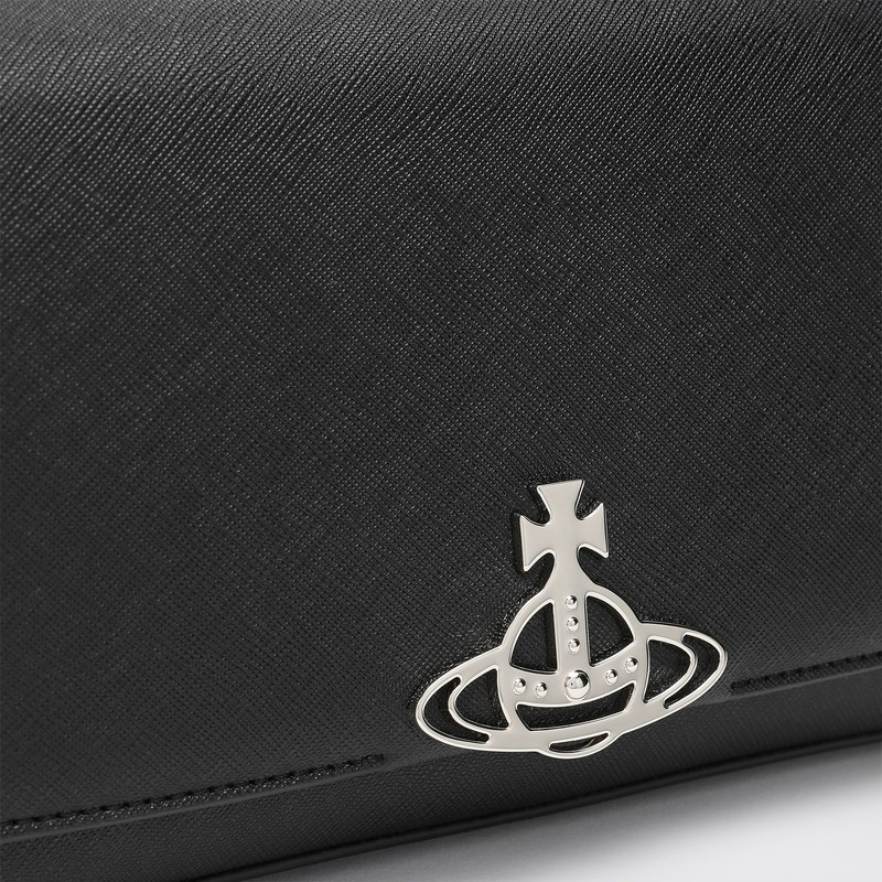 Vivienne Westwood Medium Black Smooth Shoulder Bag Hazel In Gray