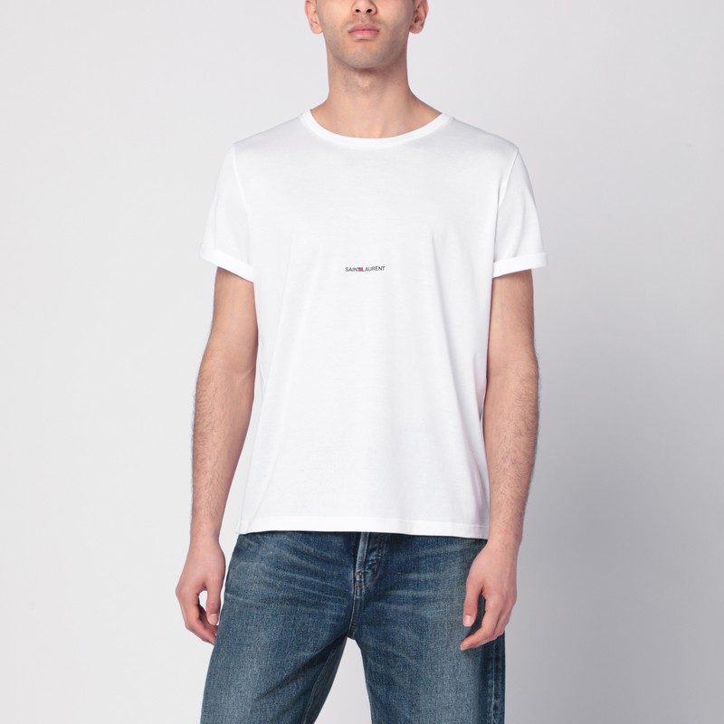 White logo-print crew-neck t-shirt