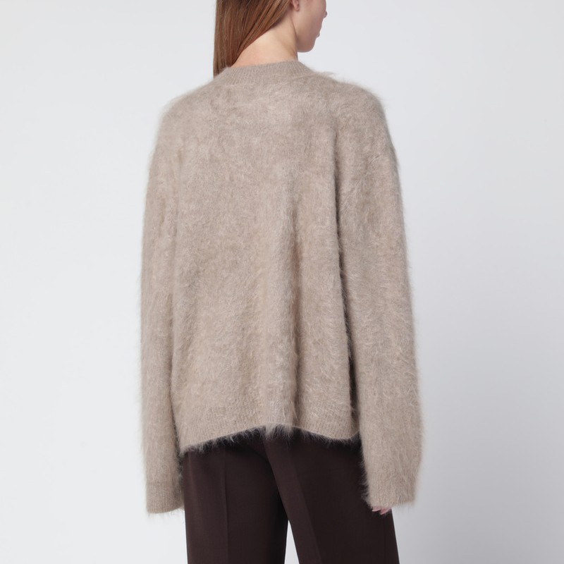 Almada Label Macy Cardigan In Beige Organic Cashmere In Sand