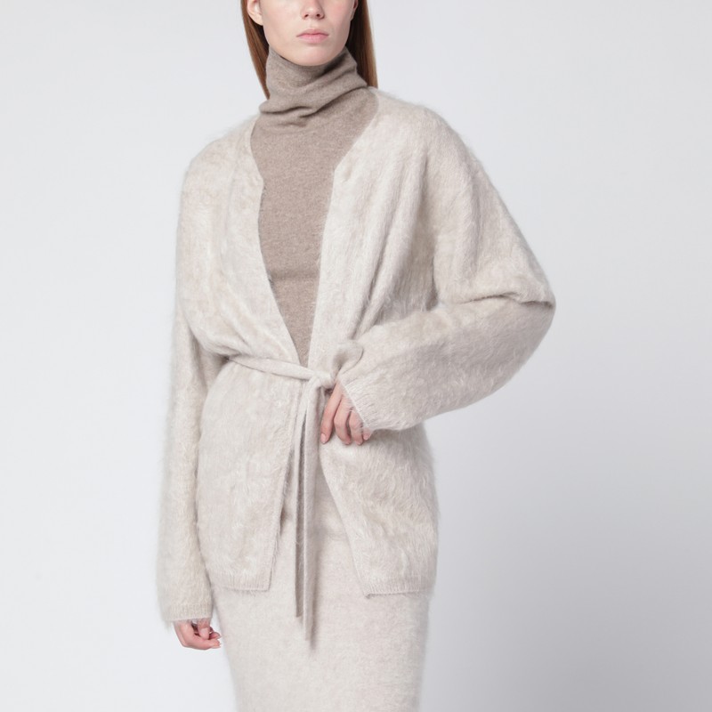 Almada Label Aria Cardigan In Taupe Cashmere In Sand