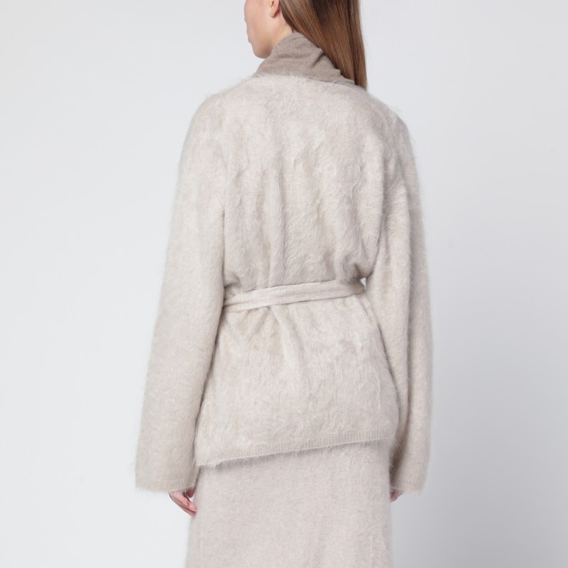 Almada Label Aria Cardigan In Taupe Cashmere In Sand