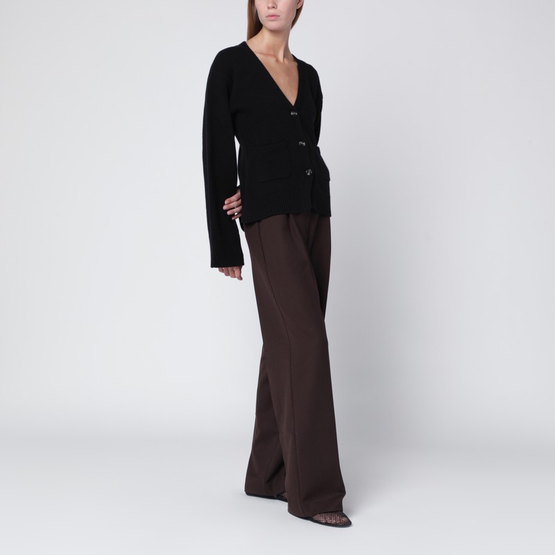 Almada Label Drea Cardigan In Black Wool And Cashmere In Black
