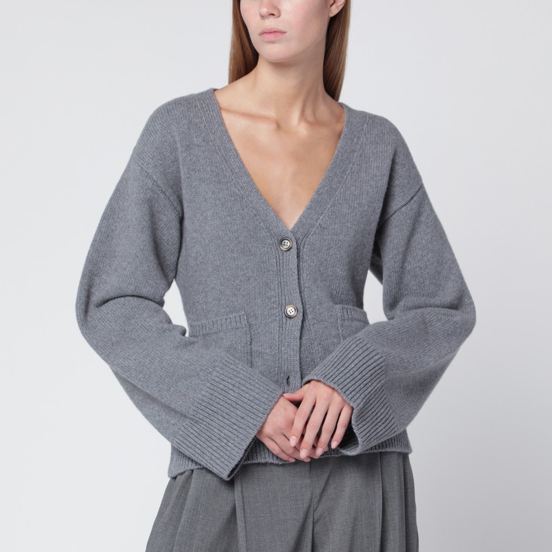 Drea cardigan in grey wool and cashmere