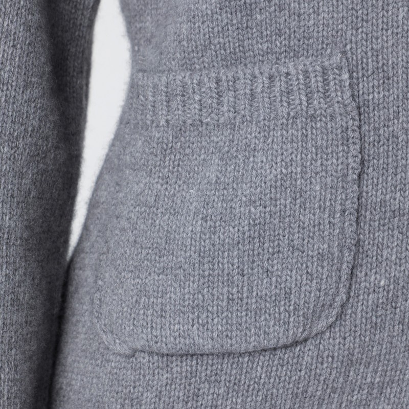 Almada Label Drea Cardigan In Grey Wool And Cashmere In Gray