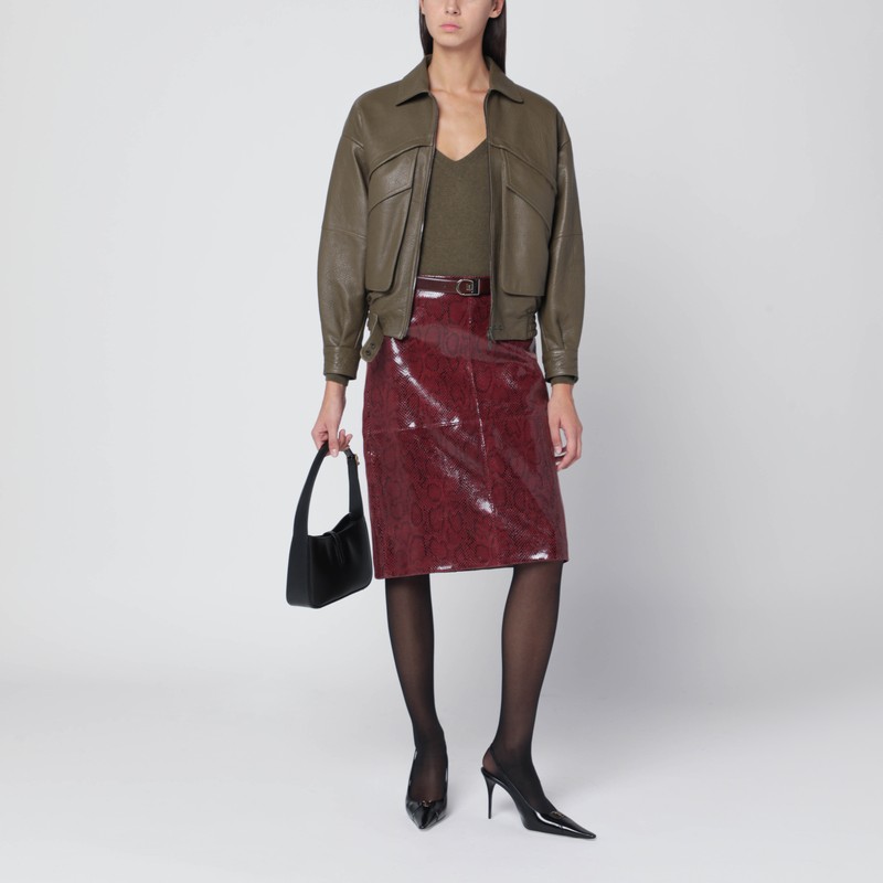 Salvatore Santoro Olive Green Leather Bomber In Green