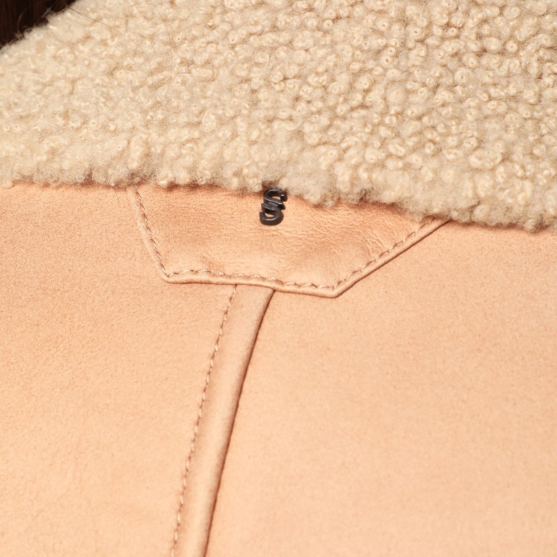 Salvatore Santoro Nude Leather Bomber Jacket In Sand