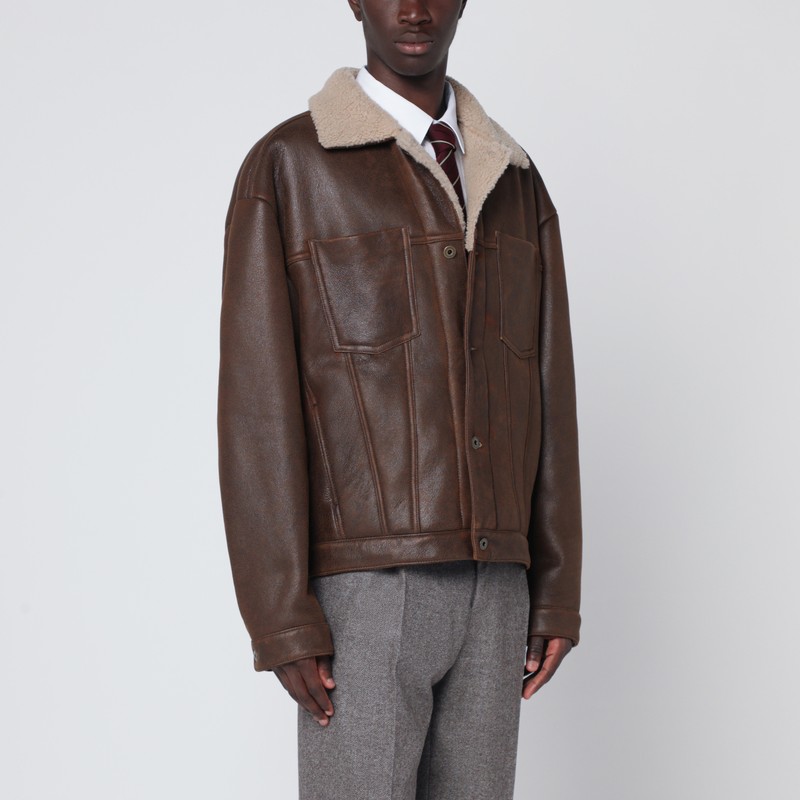 Burnt brown leather jacket