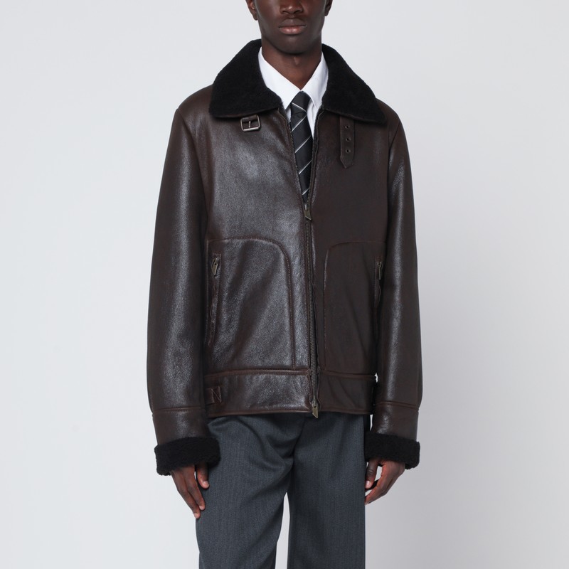 Dark brown leather jacket