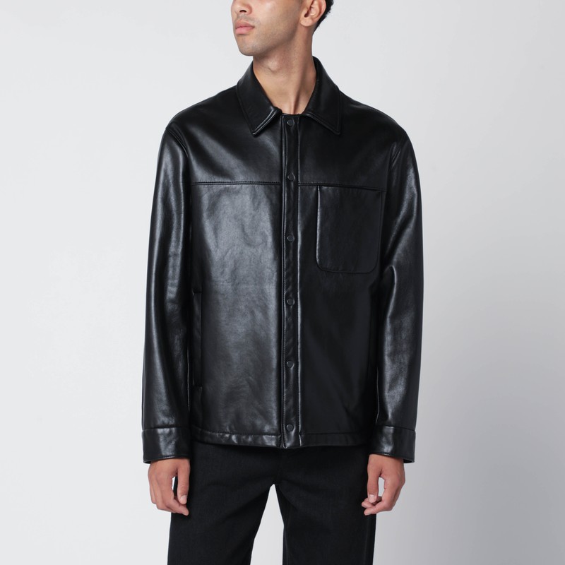 Black leather overshirt