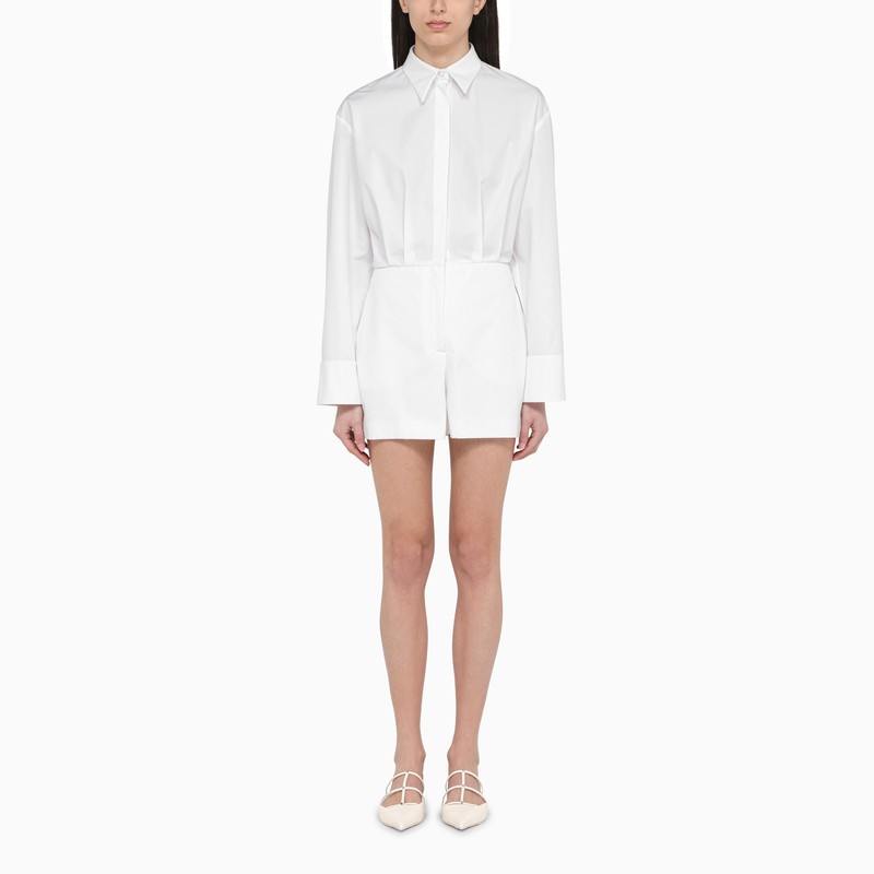 Valentino Flared Chemisier Dress With Hidden Placket In White