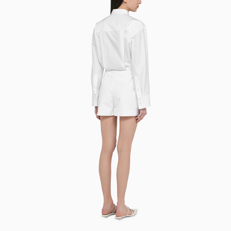 Valentino Flared Chemisier Dress With Hidden Placket In White
