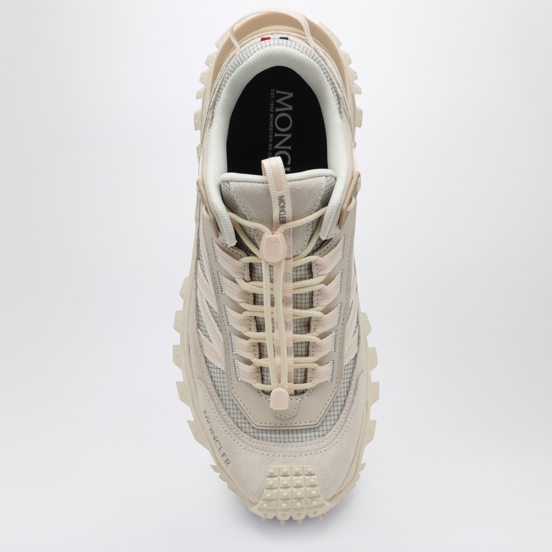 Moncler Trailgrip Leather And Suede Low-top Sneakers In Neutral