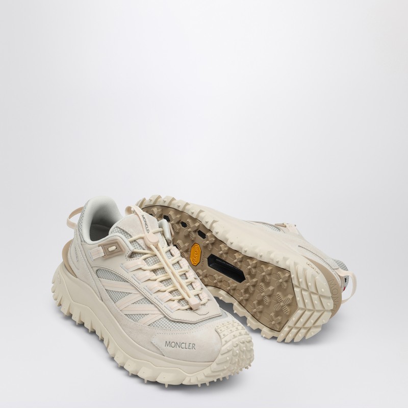 Moncler Trailgrip Leather And Suede Low-top Sneakers In Neutral
