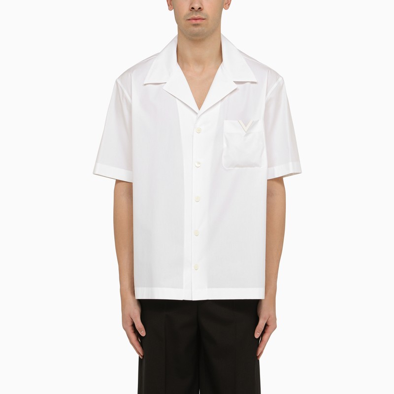 White cotton shirt with Vlogo