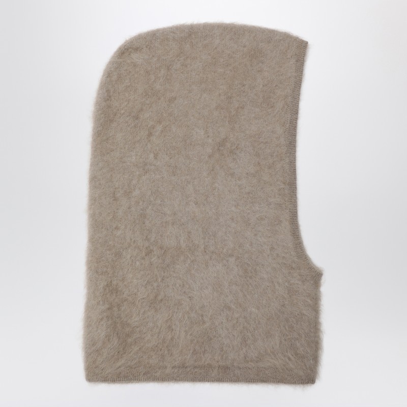 Almada Label Wool And Cashmere Balaclava In Greige In Sand