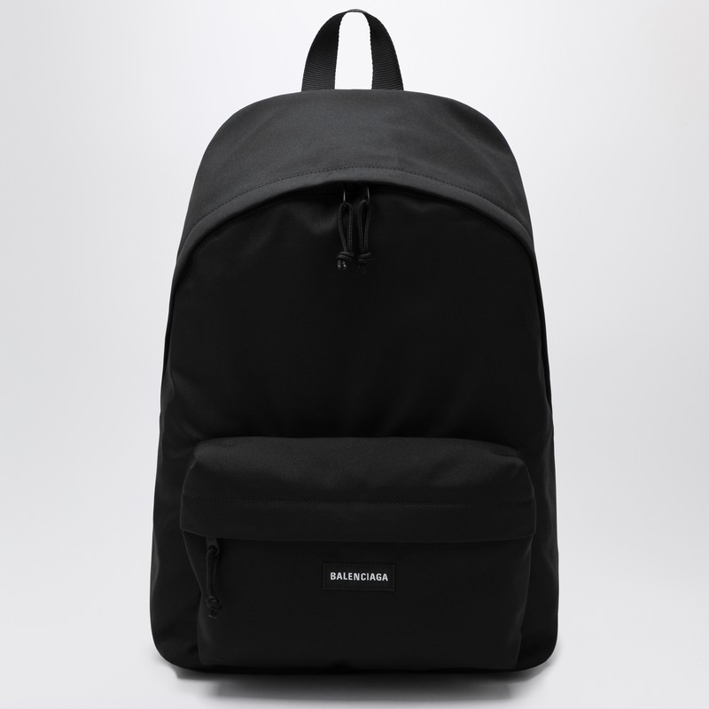 Black Explorer backpack with logo patch