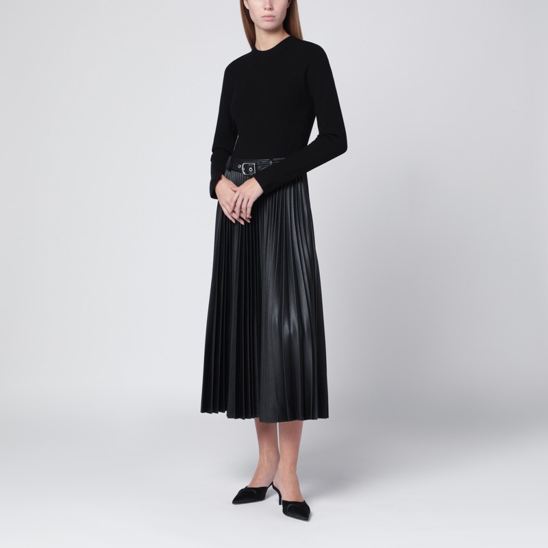 Black Abilene pleated midi dress