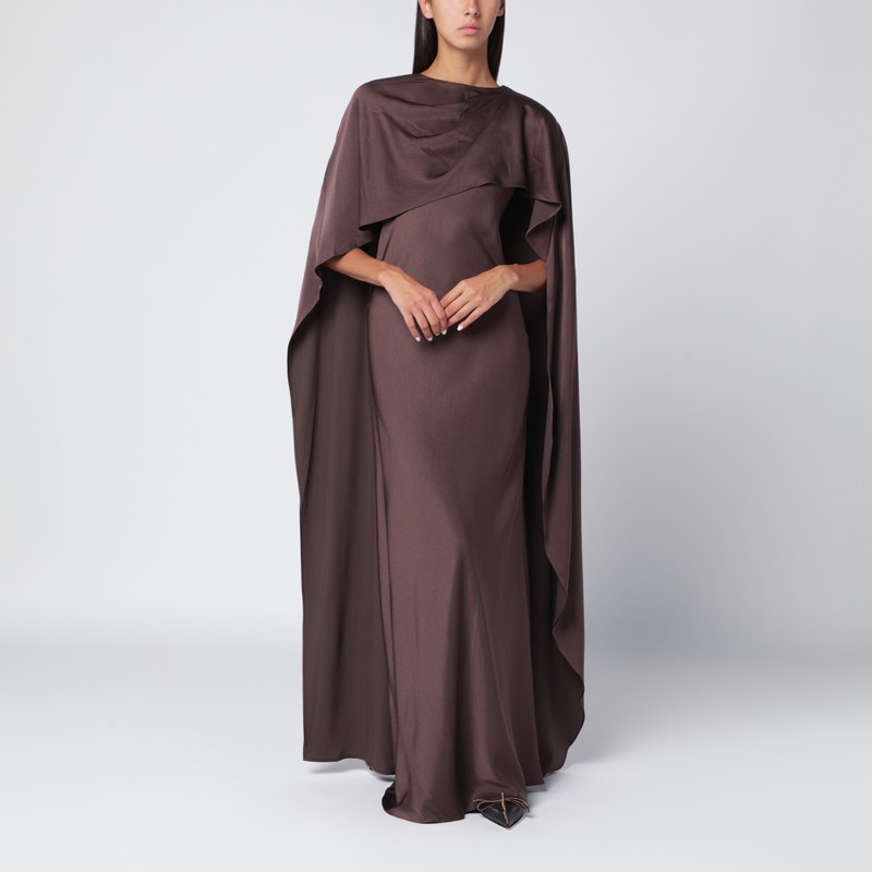 Izel long dress in chocolate colour
