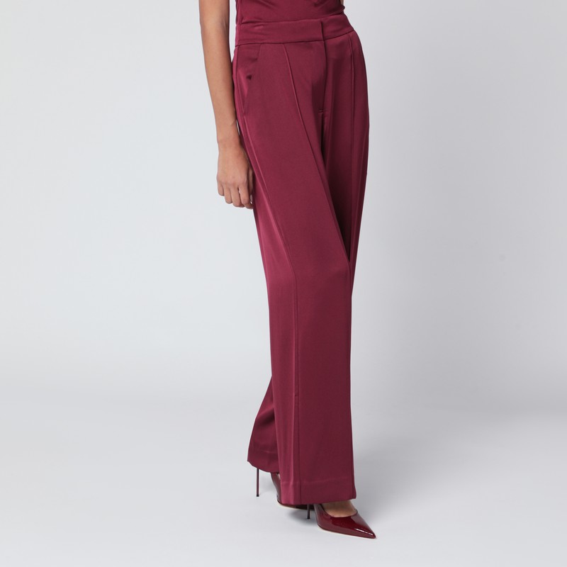Simkhai Kyra Trousers In Blueberry Satin In Burgundy