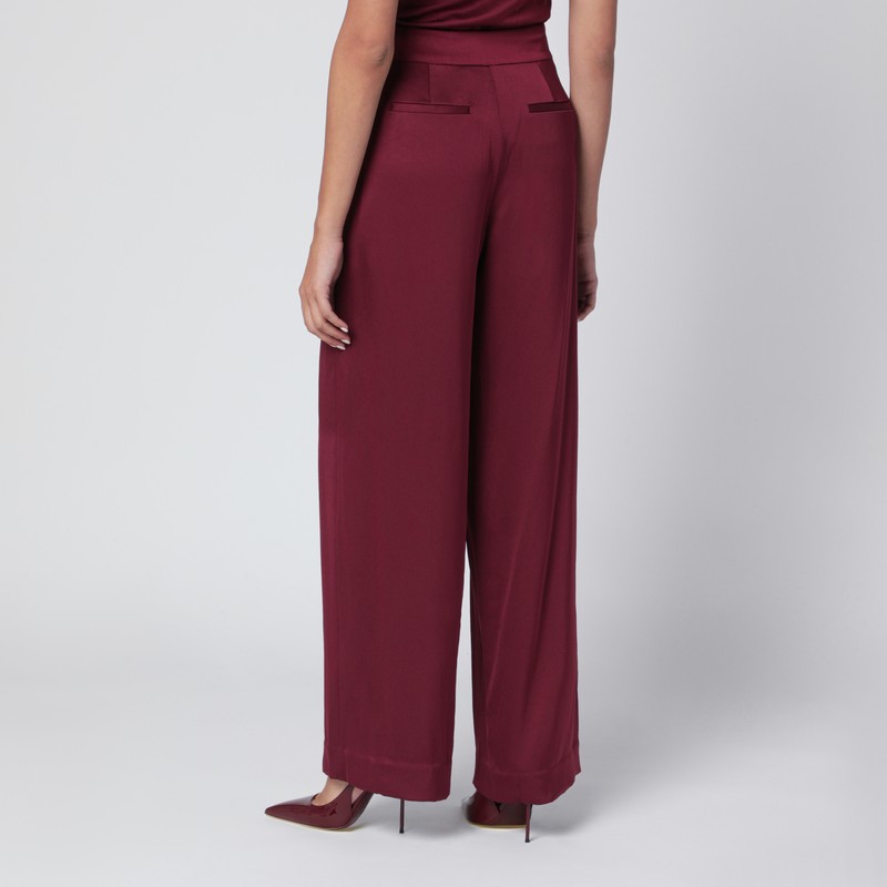 Simkhai Kyra Trousers In Blueberry Satin In Burgundy