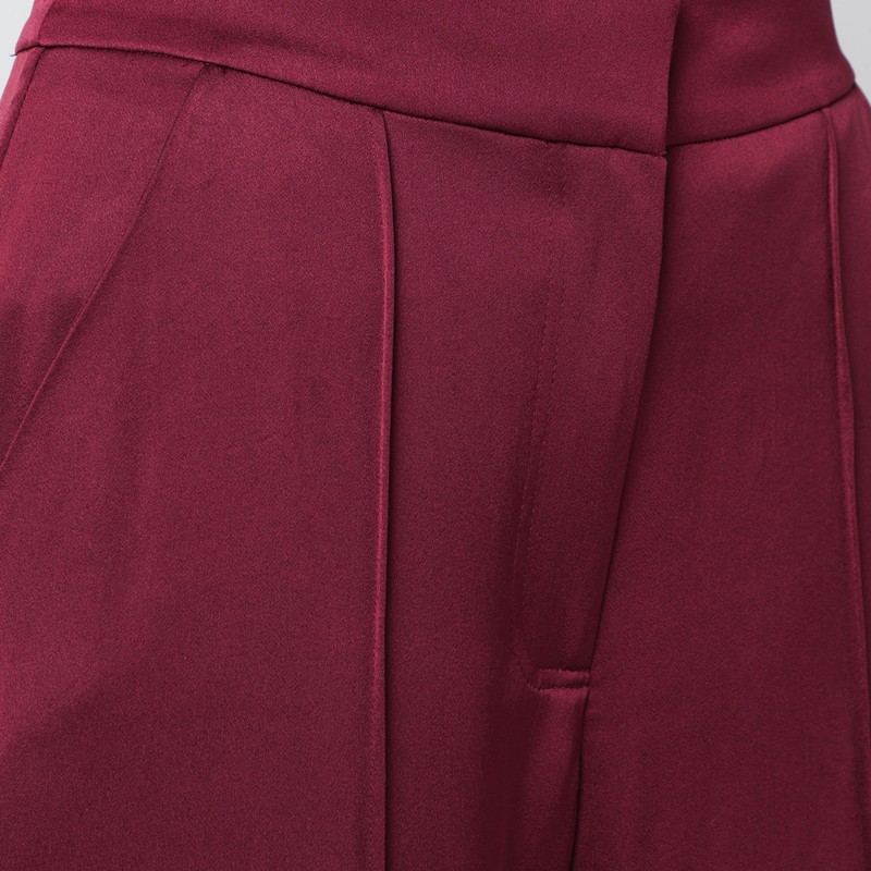 Simkhai Kyra Trousers In Blueberry Satin In Burgundy