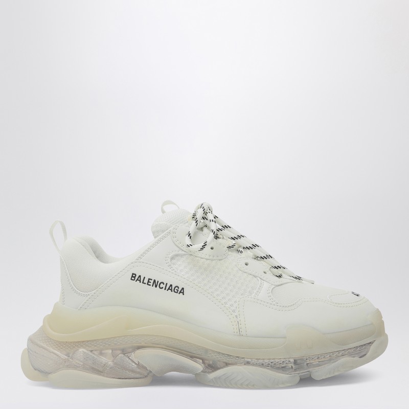 Balenciaga Triple S Clear Sole White Low Top Sneakers In White