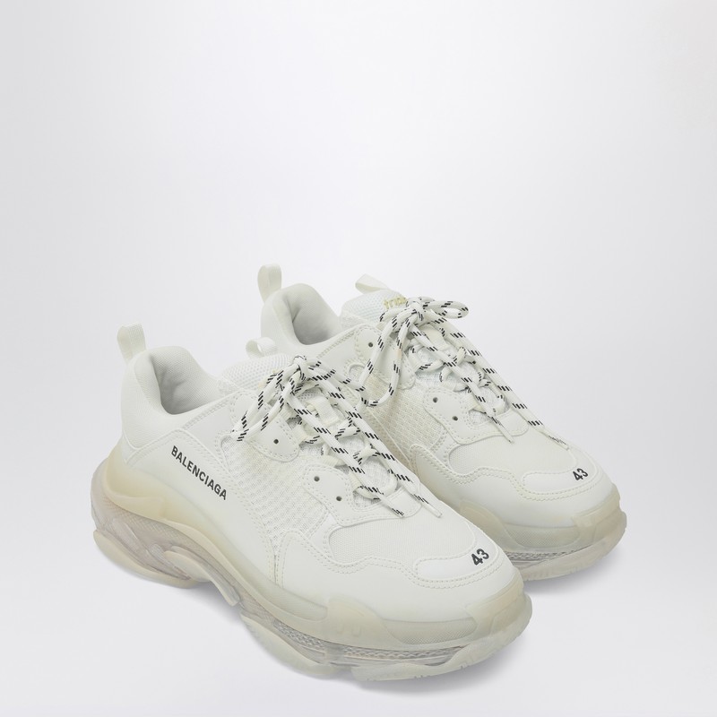Balenciaga Triple S Clear Sole White Low Top Sneakers In White