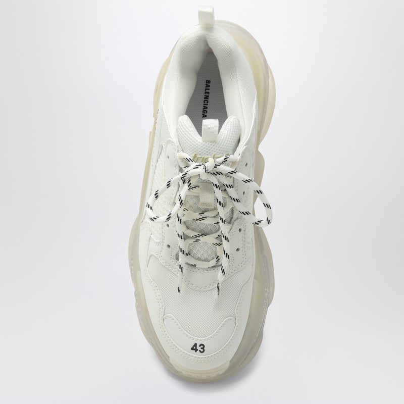Balenciaga Triple S Clear Sole White Low Top Sneakers In White