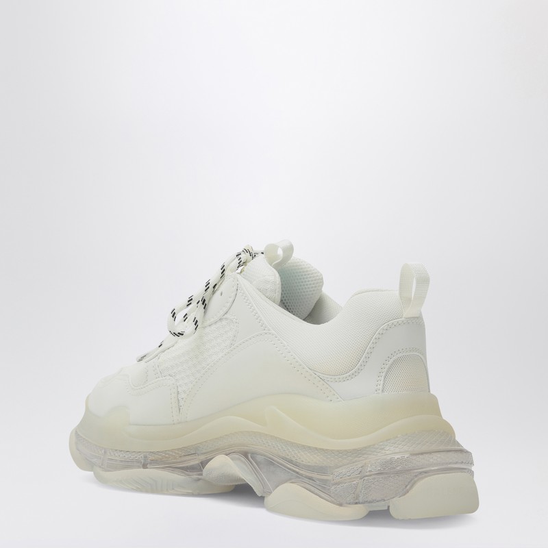 Balenciaga Triple S Clear Sole White Low Top Sneakers In White