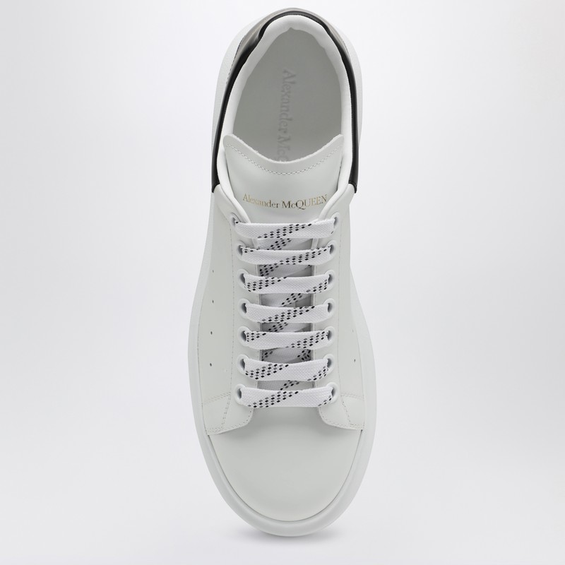 Alexander Mcqueen White And Black Low-top Sneakers With Chunky Sole And Contrasting Heel Tab In Leather Man In White