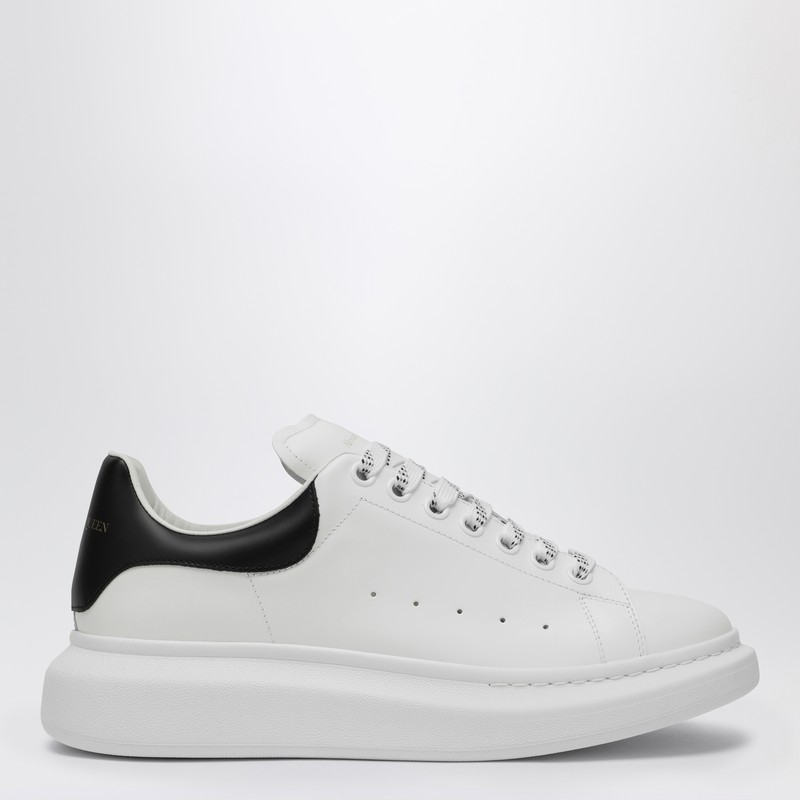 Alexander Mcqueen Leopard Sole Suede Heel Tab Leather Sneakers In White