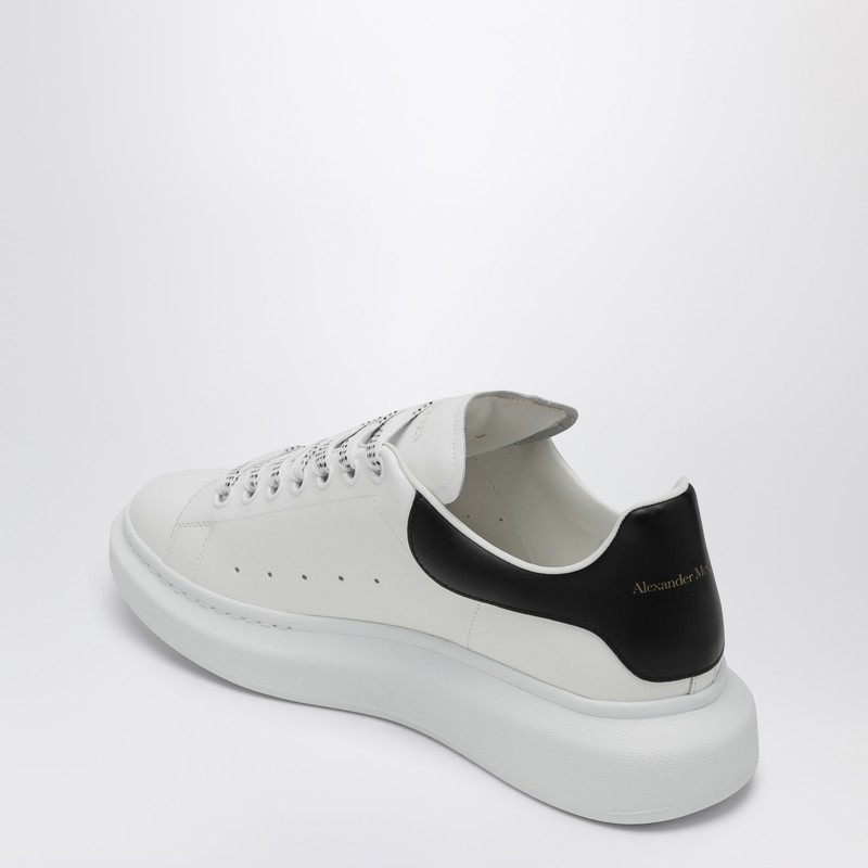 Alexander Mcqueen Leopard Sole Suede Heel Tab Leather Sneakers In White