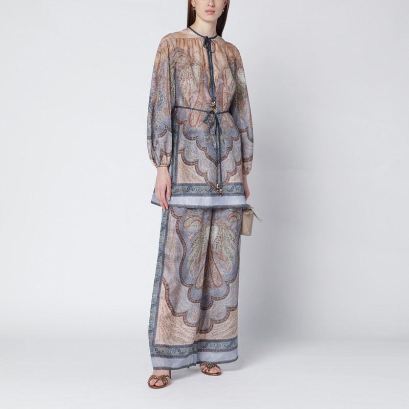 Zimmermann Wanderlust Trousers With Tapestry Print In Multi