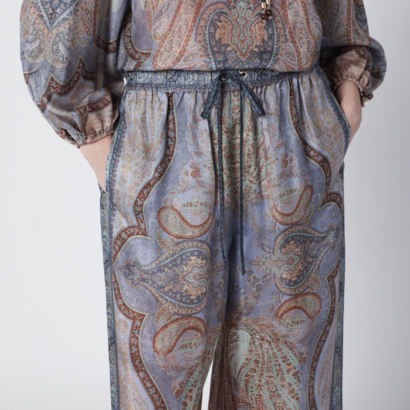 Zimmermann Wanderlust Trousers With Tapestry Print In Multi