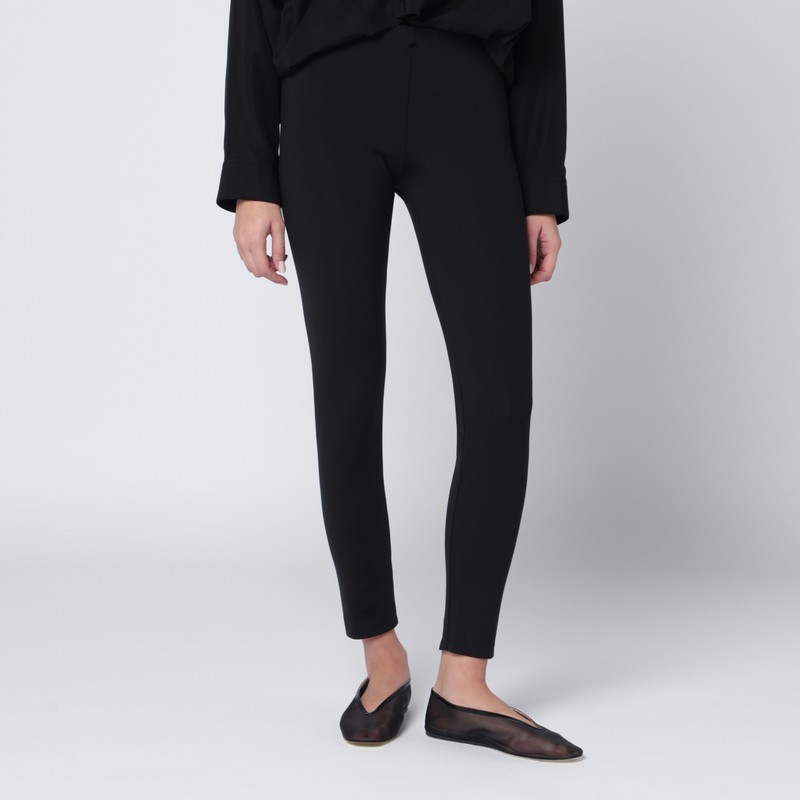 Black slim-fit nylon-blend trousers