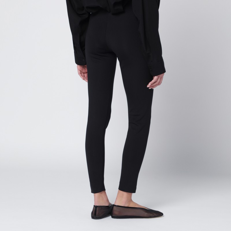 The Row Black Slim-fit Nylon-blend Trousers In Black