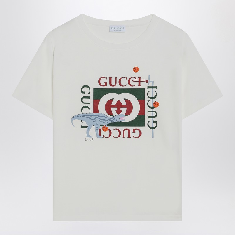 White t-shirt with logo print