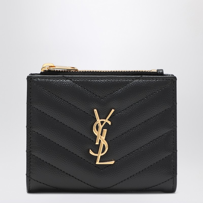 Black Cassandre matelassé bi-fold wallet