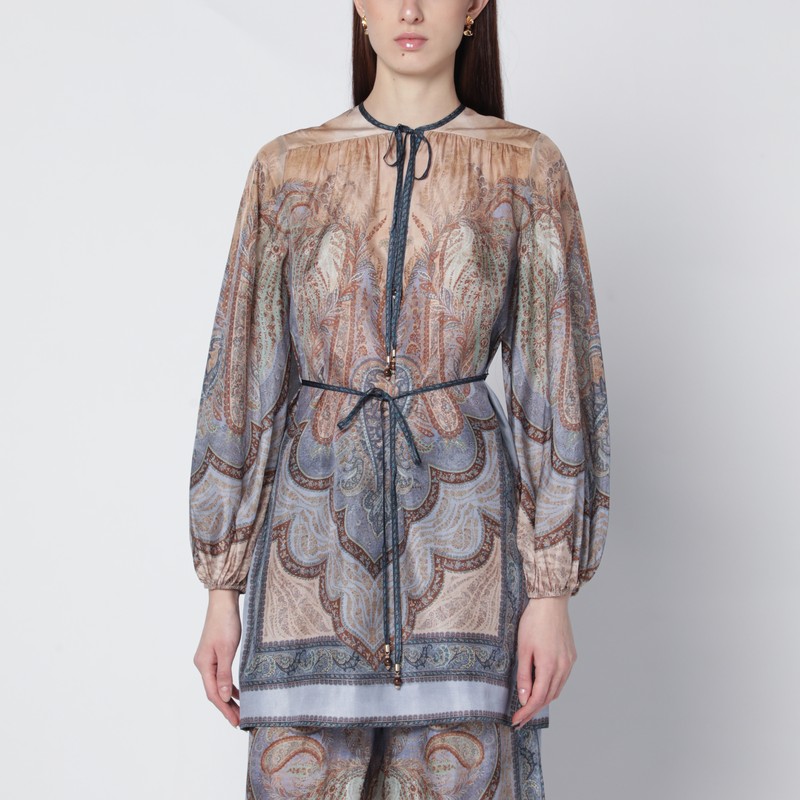 Zimmermann Wanderlust Blouse With Tapestry Print In Multi