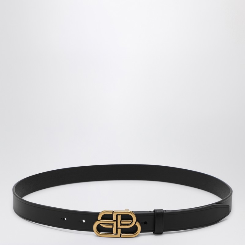 Black leather BB belt