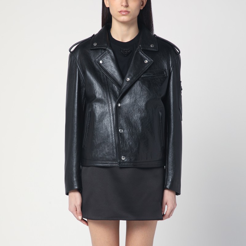 Black leather jacket