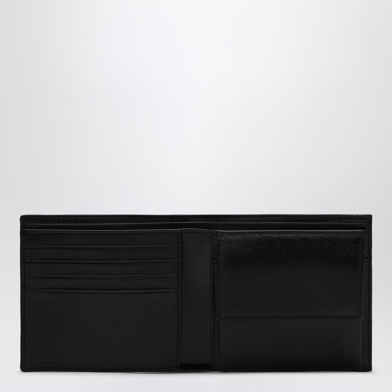 Balenciaga Cash Black Wallet In Grained Leather In Black