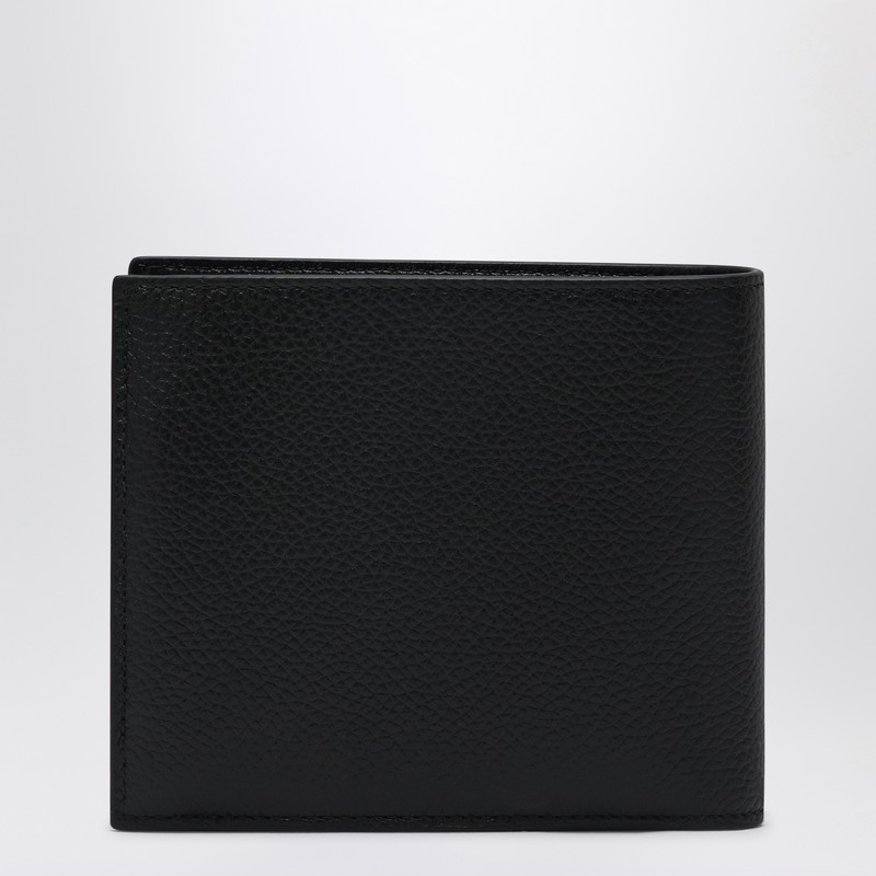 Balenciaga Cash Black Wallet In Grained Leather In Black