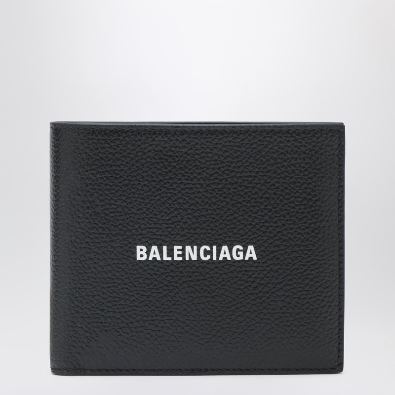 Balenciaga Black Horizontal Wallet With Logo