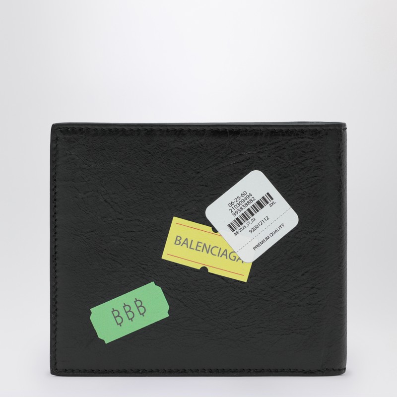 Balenciaga Black Square Foldable Cash Wallet In Black