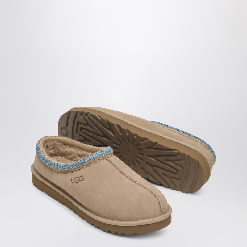Ugg Tasman Suede Flat Mules In Beige